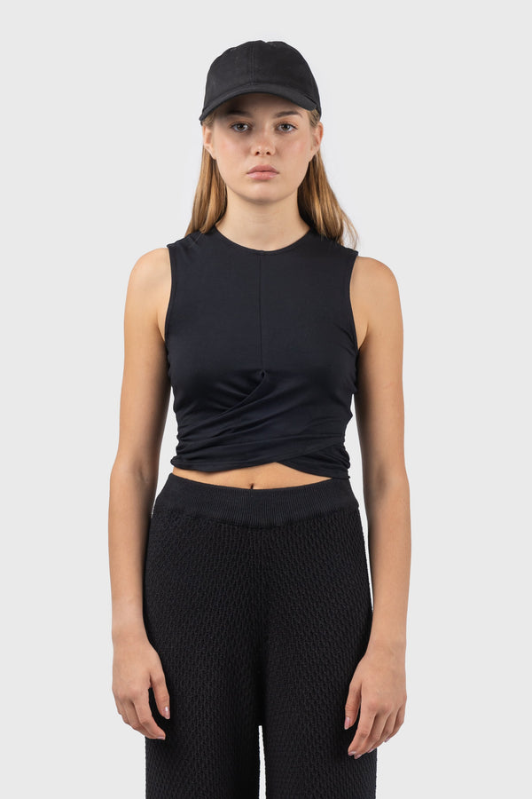 Nu In WRAP DETAIL CROPPED JERSEY VEST