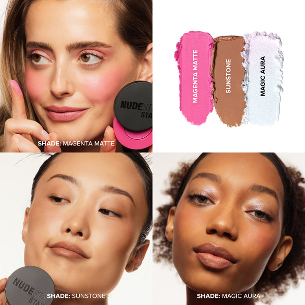 Nudestix NUDESTIX Sunpink Glow - 3 Pieces STAX Set - Magic Aura Magenta Matte Sunstone