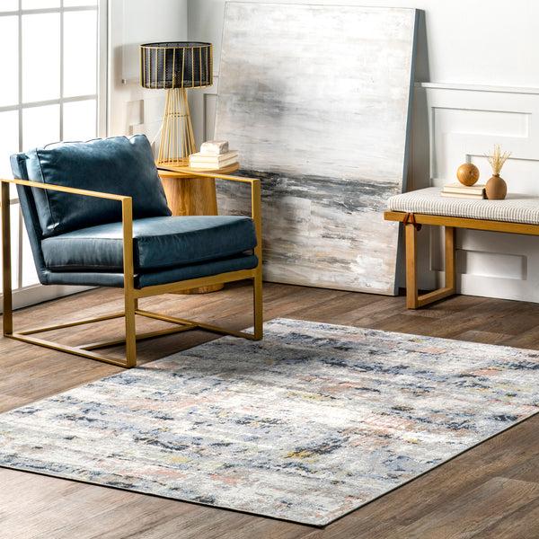 Nuloom Aaliyah Casual Abstract Machine Washable Area Rug Blue