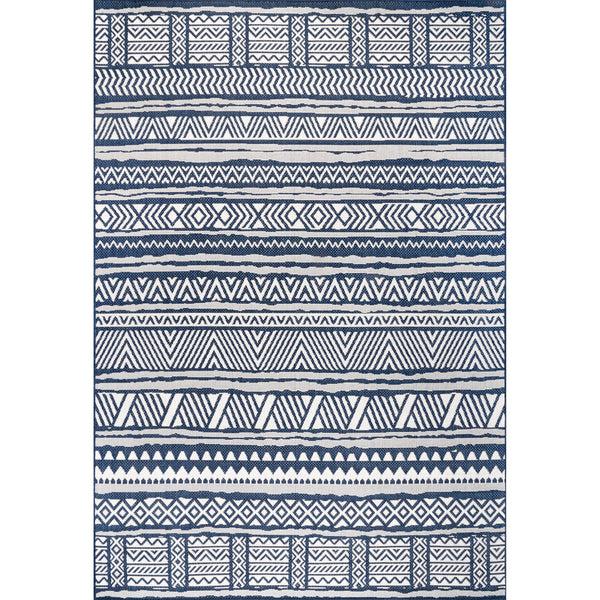 nuloom Abbey Tribal Striped Indoor/Outdoor Area Rug Navy