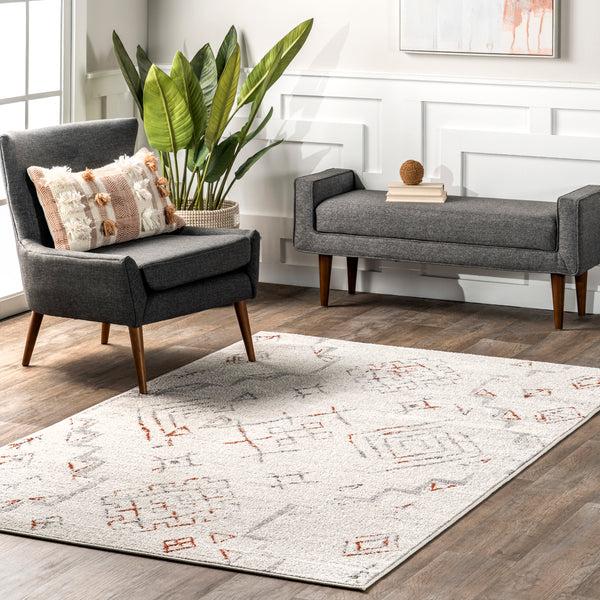 Nuloom Abigail Abstract Symbols Area Rug Light Gray