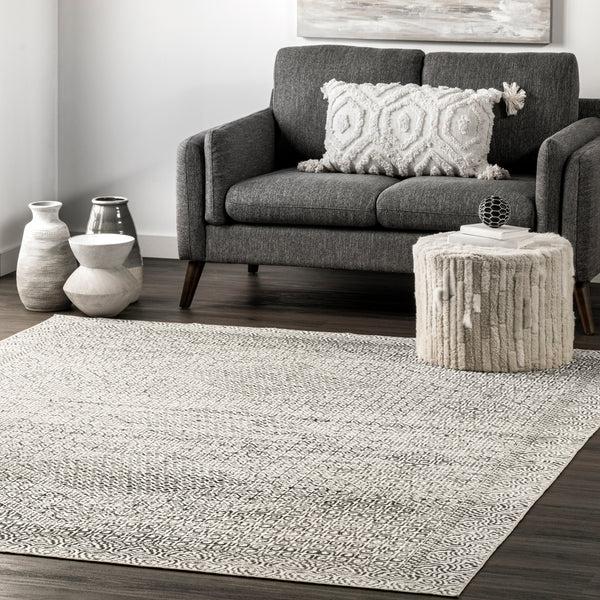 Nuloom Abstract Tribal Machine Washable Area Rug Gray