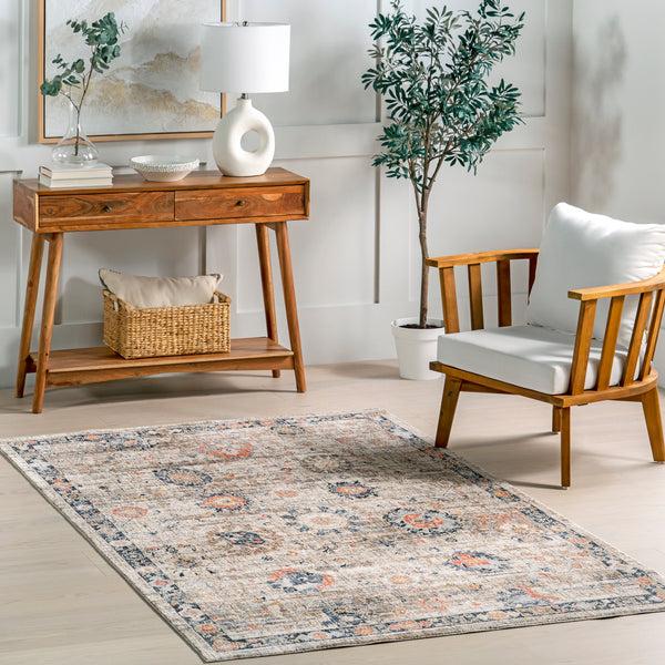 Nuloom Acelynn Distressed Traditional Area Rug Beige