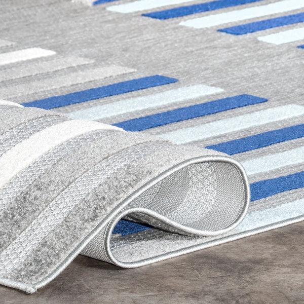 Nuloom Adali Contemporary Striped Indoor/Outdoor Area Rug Light Gray