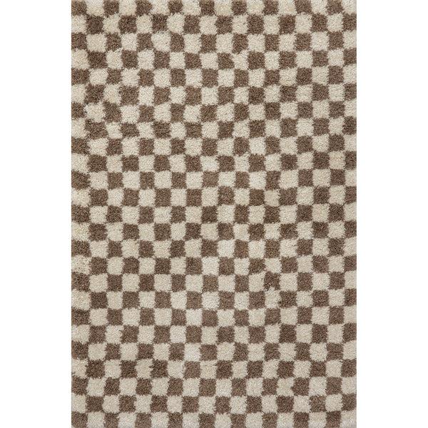 nuloom Adelaide Mid-Century Checkered Shag Area Rug Beige