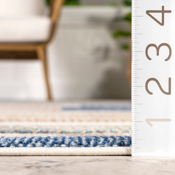 Nuloom Adira Geometric Striped Indoor/Outdoor Area Rug Blue