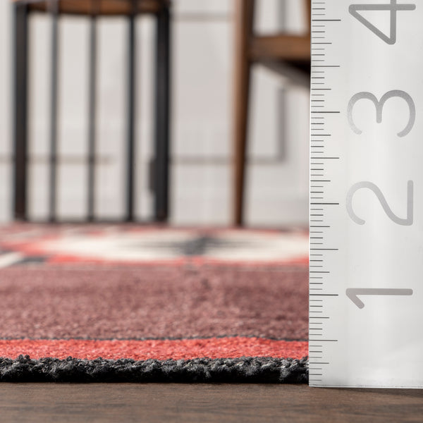 Nuloom Adrena Bold Boho Machine Washable Area Rug Red