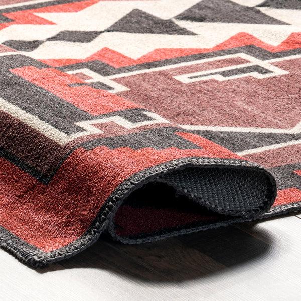 Nuloom Adrena Bold Boho Machine Washable Area Rug Red