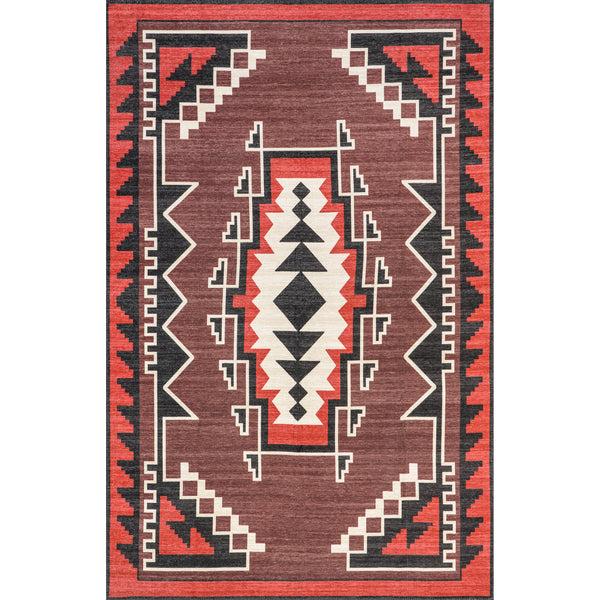 nuloom Adrena Bold Boho Machine Washable Area Rug Red