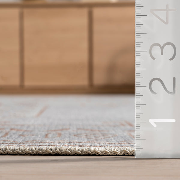 Nuloom Aelwen Tribal Cotton Machine Washable Area Rug Light Gray