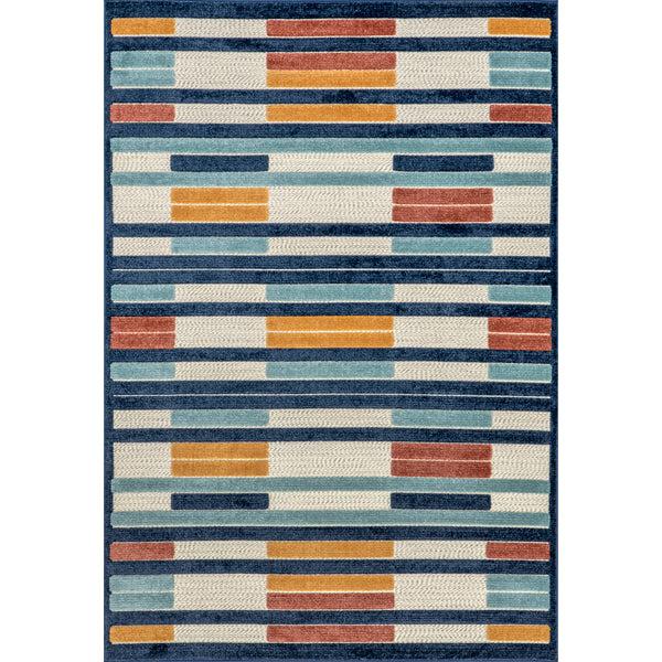 nuloom Ainslee Elevated Stripes Indoor/Outdoor Area Rug Blue