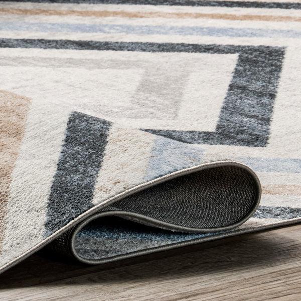 Nuloom Akari Transitional Diamond Machine Washable Area Rug Blue
