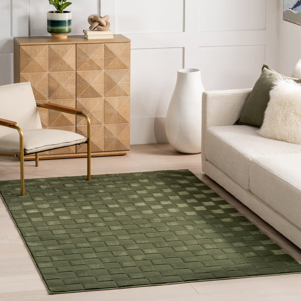 Nuloom Alaiya Checkered Machine Washable Area Rug Green