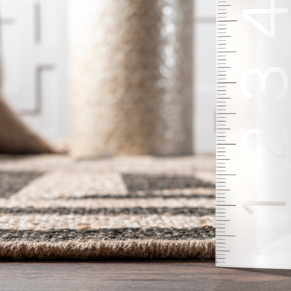 Nuloom Aleetza Modern Jute Blend Area Rug Dark Gray