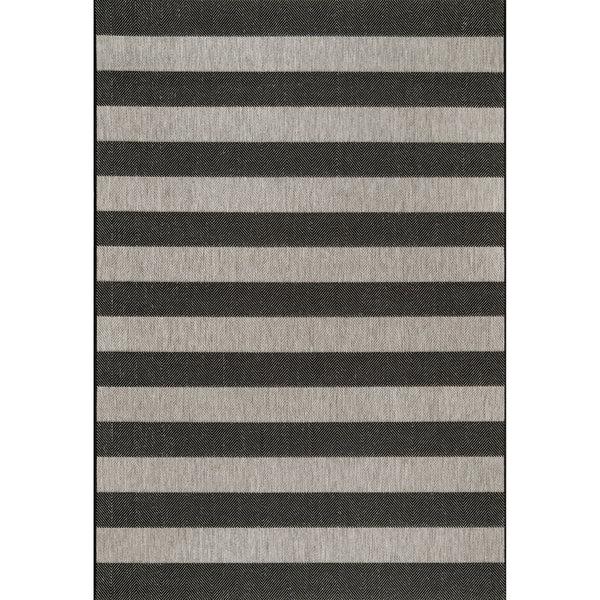 nuloom Alexis Striped Indoor/Outdoor Area Rug Black