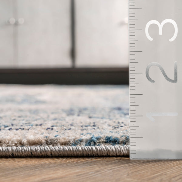 Nuloom Alexis Vintage Distressed Medallion Area Rug Blue