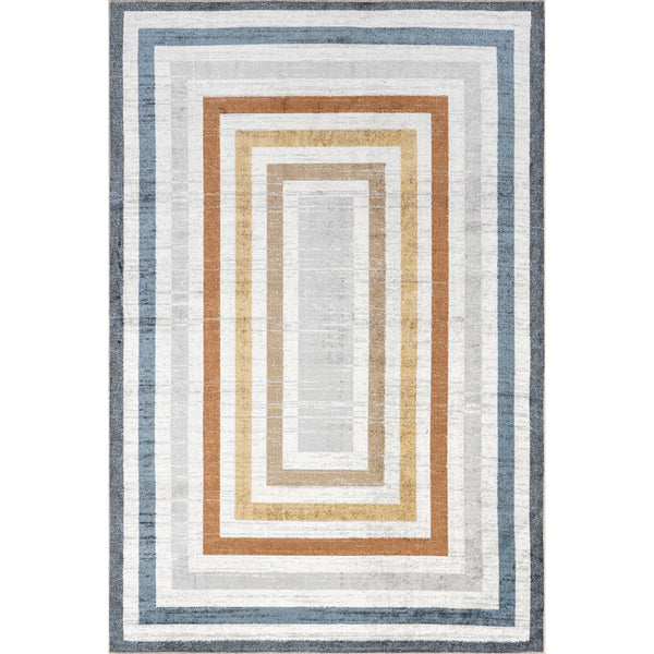 nuloom Aliénor Striped Machine Washable Area Rug Blue