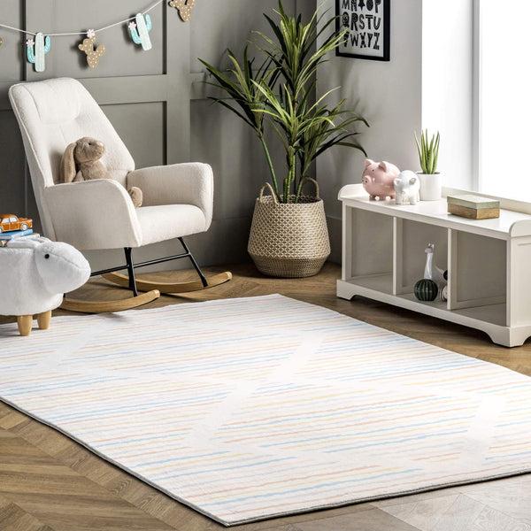 Nuloom Alise Kids Striped Nursery Or Playroom Area Rug Multi