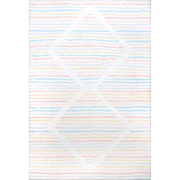 nuloom Alise Kids Striped Nursery or Playroom Area Rug Multi
