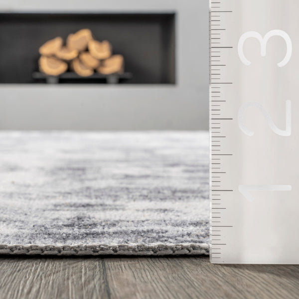 Nuloom Alva Faded Abstract Machine Washable Area Rug Light Gray