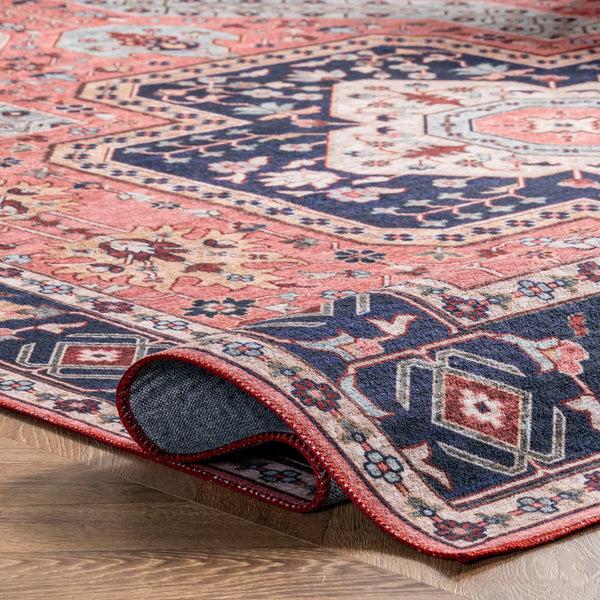 Nuloom Amber Machine Washable Floral Aztec Area Rug Rust