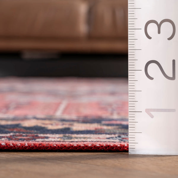 Nuloom Amber Machine Washable Floral Aztec Area Rug Rust