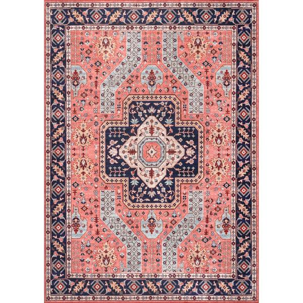 nuloom Amber Machine Washable Floral Aztec Area Rug Rust