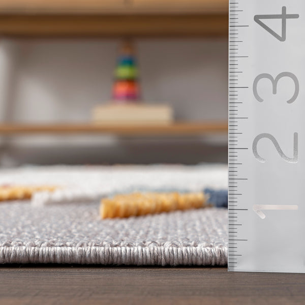 Nuloom Amiah Hedgehog High-Low Kids Tasseled Area Rug Multi