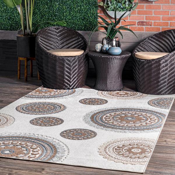 Nuloom Andi Textured Geometric Indoor/Outdoor Area Rug Beige