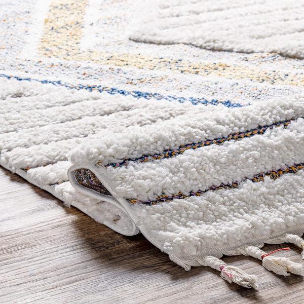Nuloom Angela High-Low Modern Diamond Tassel Area Rug Beige