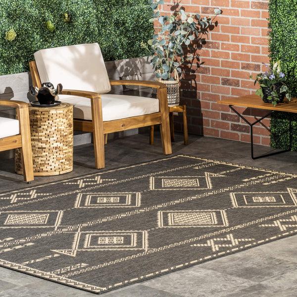 Nuloom Aria Tribal Transitional Indoor/Outdoor Area Rug Charcoal