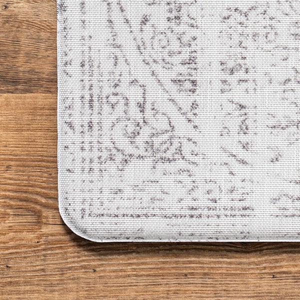 Nuloom Arlena Vintage Anti Fatigue Kitchen Or Laundry Room Comfort Mat Light Gray