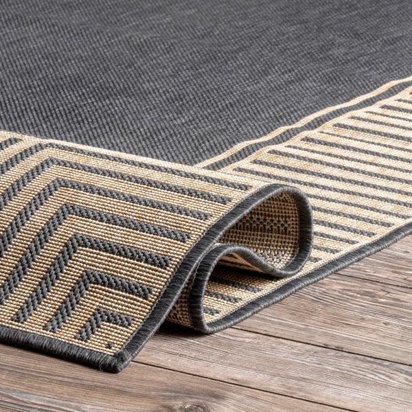 Nuloom Asha Simple Border Indoor/Outdoor Area Rug Dark Gray