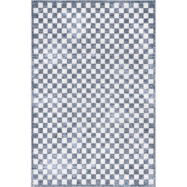 nuloom Ashanti Vintage Checkers Machine Washable Area Rug Navy