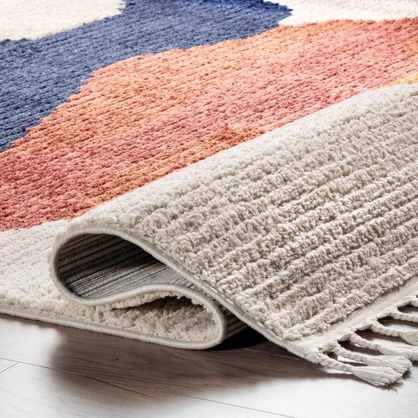 Nuloom Ashton Shaggy Contemporary Abstract Tassel Area Rug Beige