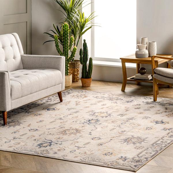 Nuloom August Tribal Machine Washable Area Rug Light Gray