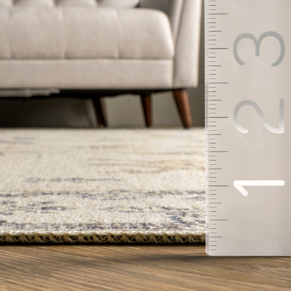 Nuloom August Tribal Machine Washable Area Rug Light Gray