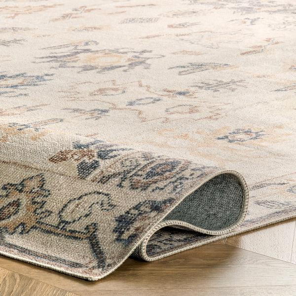 Nuloom August Tribal Machine Washable Area Rug Light Gray