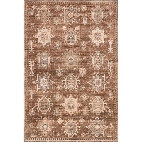 nuloom Avalon Multi Medallion Machine Washable Area Rug Sienna Brown