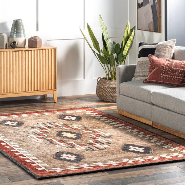 Nuloom Ayehsa Southwestern Medallion Wool Area Rug Brown