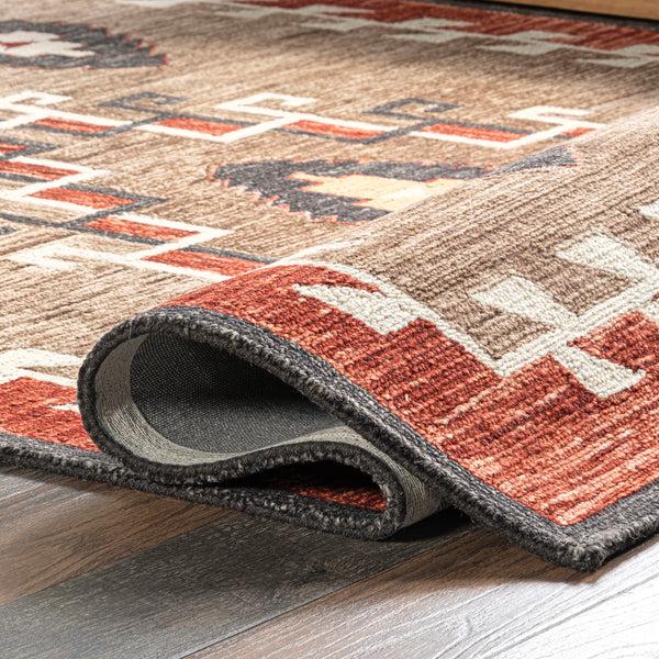 Nuloom Ayehsa Southwestern Medallion Wool Area Rug Brown