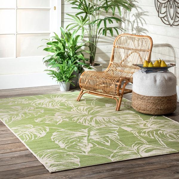 Nuloom Belle Palm Leaves Indoor/Outdoor Area Rug Sage