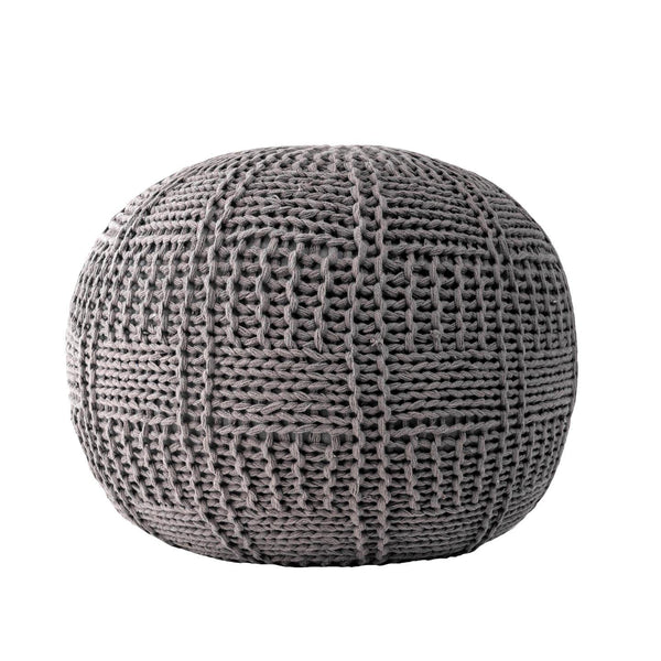 Nuloom Berlin Casual Knitted Filled Ottoman Pouf Teal