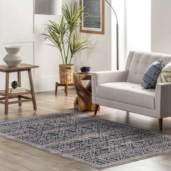 Nuloom Beverly Machine Washable Global Inspired Area Rug Navy