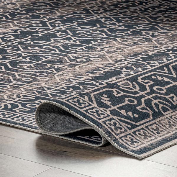 Nuloom Beverly Machine Washable Global Inspired Area Rug Navy