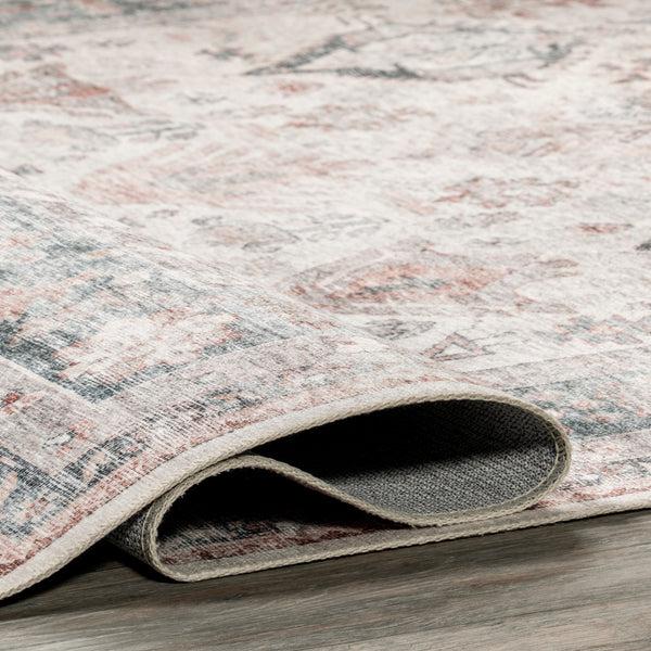 Nuloom Bex Faded Stain-Resistant Machine Washable Area Rug Ivory Multi