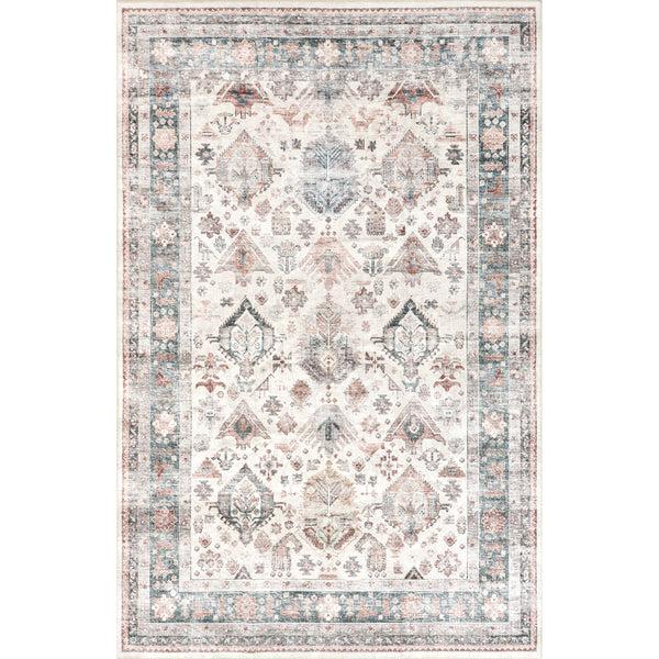 nuloom Bex Faded Stain-Resistant Machine Washable Area Rug Ivory Multi