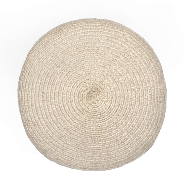 Nuloom Braided Indoor/Outdoor Filled Ottoman Pouf Beige