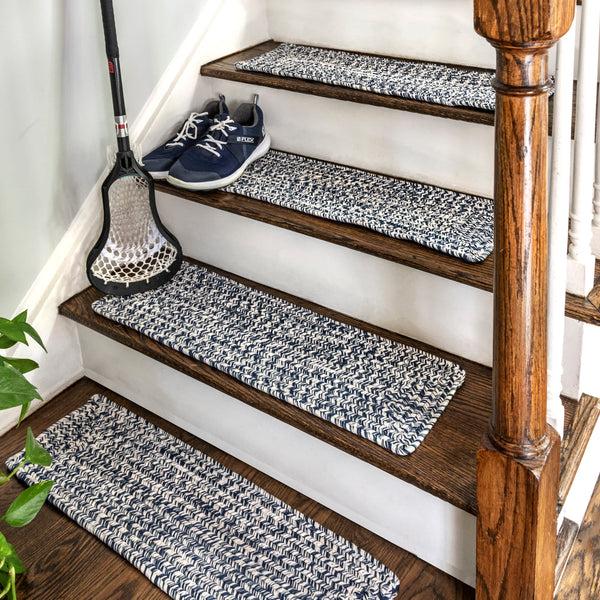 Nuloom Braided Lefebvre Stair Treads Set Of 13 Salt And Pepper