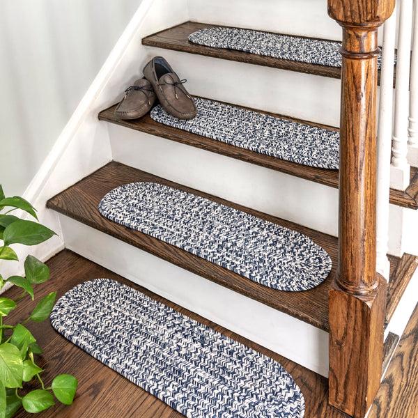 Nuloom Braided Lefebvre Stair Treads Set Of 13 Salt And Pepper